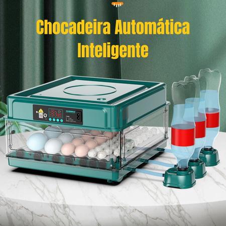 Imagem de Chocadeira / Incubadora para chocar até 130 ovos - 220v - rolagem automática, controle digital de temperatura, ovoscópio, água externa- LMS-DW-CH-130