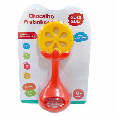 Imagem de Chocalho Com Mordedor Frutinha Baby Laranja +0 Meses DM Toys