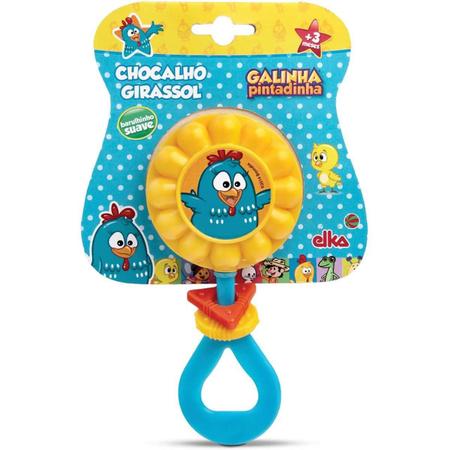 Imagem de Chocalho Infantil Girassol Galinha Pintadinha - Elka 907