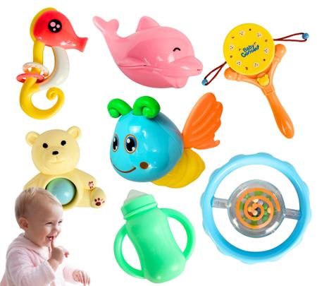 Chocalho Mordedor Bebê Brinquedo Kit 3 Meses Infantil Baby - Toy King -  Chocalho para Bebê - Magazine Luiza