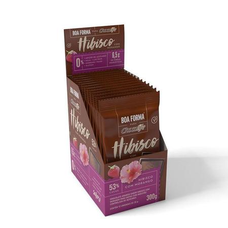 Imagem de Chocolate Boa Forma Hibisco Com Morango 12x25g -  Chocolife