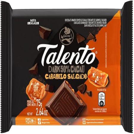 Imagem de Chocolate Garoto Talento Dark 50% Cacau Caramelo Salgado 75g