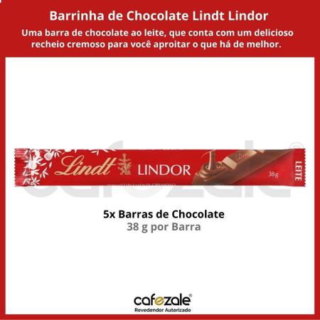 Imagem de Chocolate Lindt Lindor Barra, Ao Leite, 5 Barrinhas de 38g