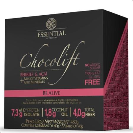 Imagem de Chocolift Be Alive 40g Caixa 12 Unidades Essential Nutrition