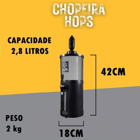 Imagem de Chopeira Cervejeira Portátil 2,8 Litros Refrigerada A Gelo Torre Chopp