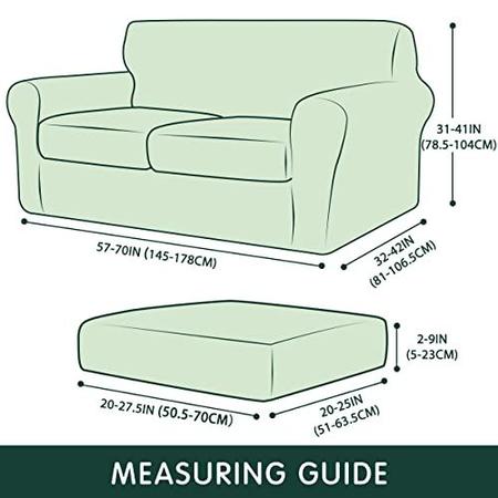 Imagem de CHUN YI 3 Peças Alongamento Loveseat Sofá Cover para Sofá de 2 lugares, Sofá Slipcover Lavável e Macio com 2 Capas de Almofada de Assento Separadas para Cães, Verifica Tecido Jacquard Spandex, Médio, Chocolate