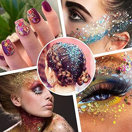 Chunky and Fine Glitter Mix, Estanoite 36 Cores Chunky Sequins & Fine  Glitter Powder Mix, Iridescent Glitter Flakes, Cosmetic Makeup Glitter for  Face Body Eye Nail Art, Loose Glitter for Resin Epoxy 
