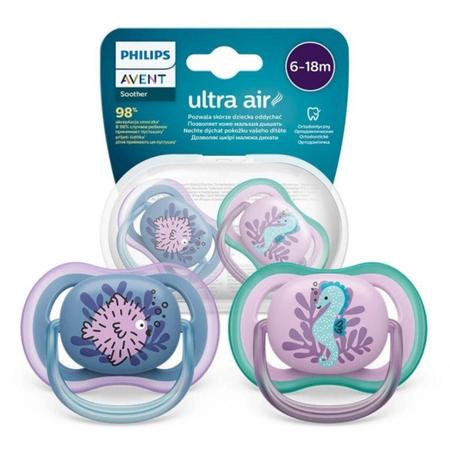 Chupeta Ultra Air Peixe/Cavalo Marinho 6-18M - Philips Avent Imagem de Chupeta Ultra Air Peixe/Cavalo Marinho 6-18M - Philips Avent
