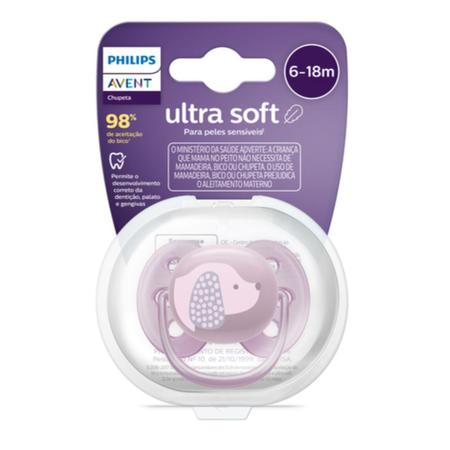 Imagem de Chupeta Ultra Soft 6-18 meses Rosa - Philips Avent