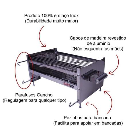 Imagem de Churrasqueira Barco Bote Lancha Com Grelha E Suporte Inox