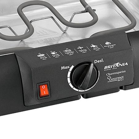 Imagem de Churrasqueira Elétrica Britânia Gourmet Grelha em Aço Inox 1200W BCG1