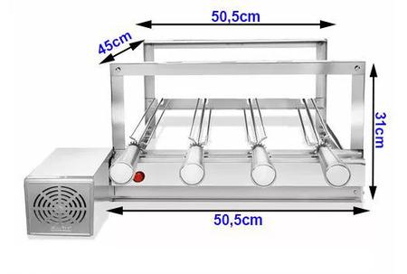 Imagem de Churrasqueira Giratoria Grill Inox 4 Espetos Lado Esquerdo