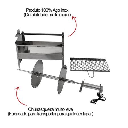 Par Disco em Inox Para Espeto Giratório Carrossel Issi Grill