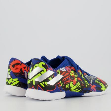 Chuteira Adidas Nemeziz Messi 19.3 Futsal Juvenil Azul Chuteira
