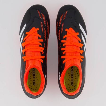 Imagem de Chuteira Adidas Predator 24 Club Sock FxG Campo Preta e Vermelha