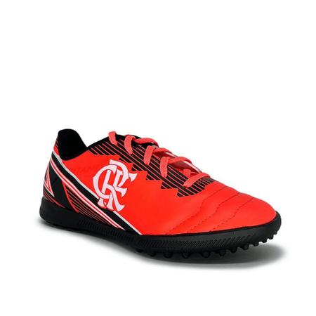 Imagem de Chuteira Flamengo Oxn Dynamic 2 Society - Infantil - Coral/ Preto/ Branco