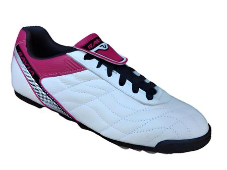 Chuteira Futebol Society Couro Branco Rosa Com Biqueira Modelo Masculina Feminina Unisex Chuteirinh - RAVIA Imagem de Chuteira Futebol Society Couro Branco Rosa Com Biqueira Modelo Masculina Feminina Unisex Chuteirinh
