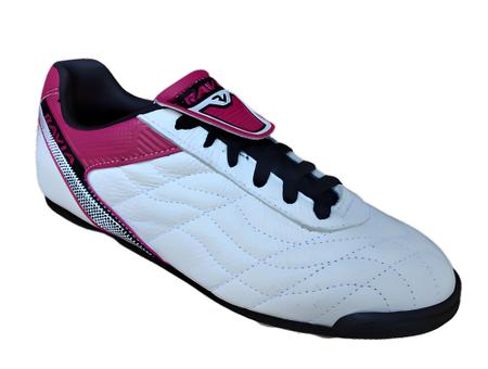 Chuteira Futebol Society Couro Branco Rosa Com Biqueira Modelo Masculina Feminina Unisex Chuteirinh - RAVIA Imagem de Chuteira Futebol Society Couro Branco Rosa Com Biqueira Modelo Masculina Feminina Unisex Chuteirinh