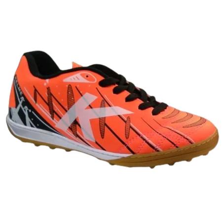 Imagem de Chuteira  Kelme Sin Turbo Tf Society Jr - Laranja e Branco