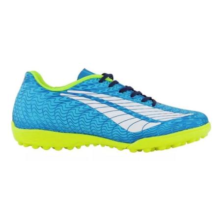 Chuteira Society Penalty Modelo Storm Y 2 Azul Verde Adulto Grama