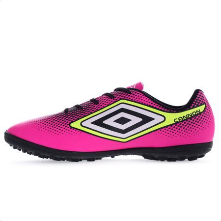 Imagem de Chuteira Umbro Society Cannon Rosa Preto e Limão - Masculina