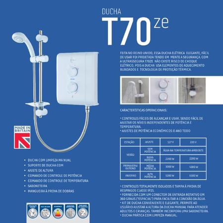 Imagem de Chuveiro Britânico: Ducha Triton By Sintex T70ze 127v 5.500w