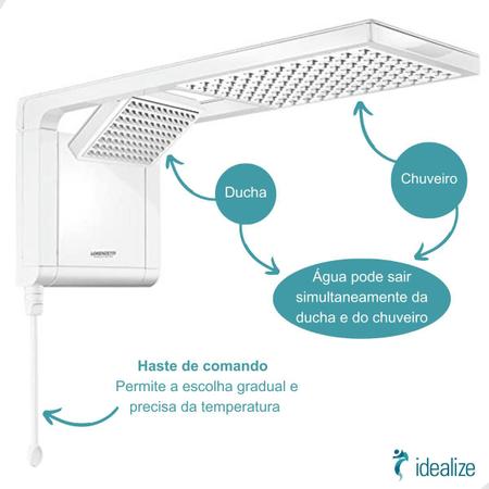 Imagem de Chuveiro Ducha Elétrico Acqua Duo Ultra Branco 127v 5500w Lorenzetti