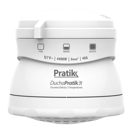 Chuveiro Ducha Pratik 3 Temperaturas, Branco, 4400W Imagem de Chuveiro Ducha Pratik 3 Temperaturas, Branco, 4400W