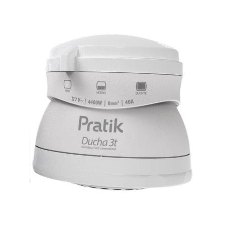 Chuveiro Ducha Pratik 3 Temperaturas, Branco, 4400W Imagem de Chuveiro Ducha Pratik 3 Temperaturas, Branco, 4400W