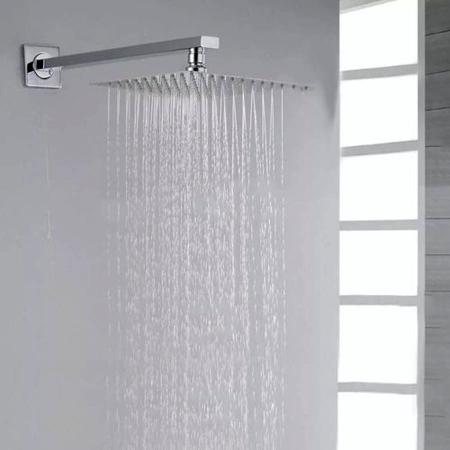 Chuveiro Quadrado Ducha Slim Cromado 20x20cm Para Aquecedor - Jiwi Metais Imagem de Chuveiro Quadrado Ducha Slim Cromado 20x20cm Para Aquecedor