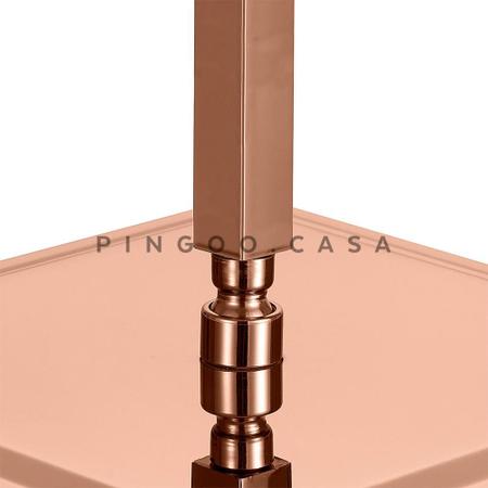 Imagem de Chuveiro teto inox 304 Slim 30 cm + braço 25 cm Mundaú - Dourado rose
