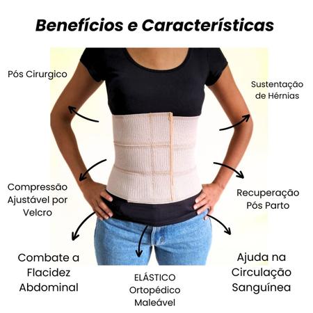 Imagem de Cinta Abdominal Pós Cirúrgica Lipo/Bariátrica Hérnia 3 Gomos