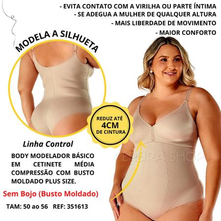 Cinta Body Bory Modelador Plus Size Sem Bojo Média Forte Compressão 351613  - Vi Lingerie - Roupa Íntima Feminina - Magazine Luiza