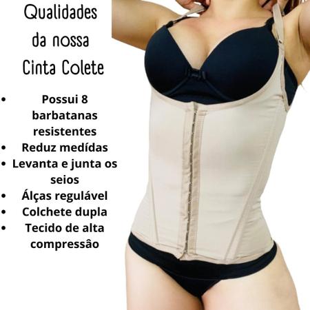 Cinta Colete Reduz E Modela 12 Barbatanas P04 - Fanáticos Por