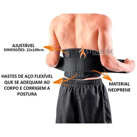 Imagem de Cinta Coluna Lombar Com Hastes De Aço Flexíveis Neoprene