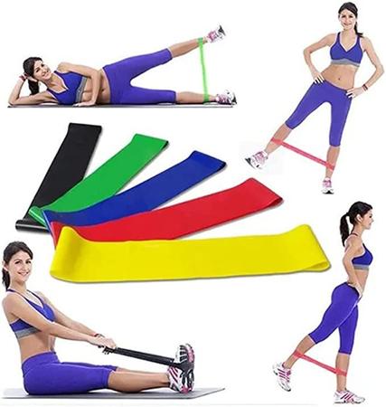 Cinta Elástica Para Exercícios Físicos Kit Com 5 Elasticos Fita de Fitness  Academia - Online - Acessórios Fitness - Magazine Luiza