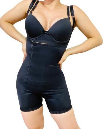 Imagem de Cinta Modeladora Feminina Body Modelador De Alta Compressão Com Alça Fecho Zíper (M06)