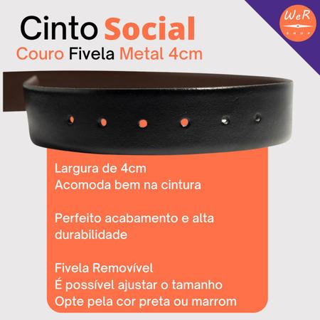 Imagem de Cinto Masculino Social Couro Largo Moda Top Moderno Tendência Fashion Elegante Luxo Clássico