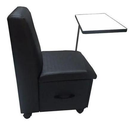 Imagem de Cirandinha Cadeira Para manicure -Tampo em madeira - Preta Factor