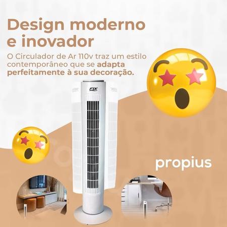 Imagem de Circulador Ar 220V Turbo Silêncio Silencioso Portátil Torre