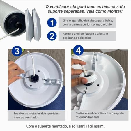 Imagem de Circulador de Ar 220v Ventilador Branco Compacto Silencioso