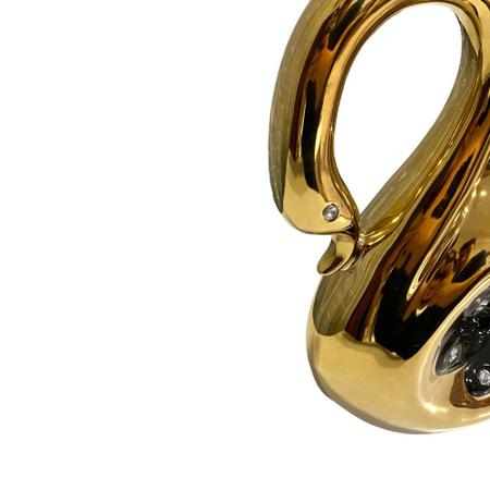 Imagem de Cisne Decorativo Dourado com Preto - 33x34x13cm - Escultura de Luxo Atemporal - Decorativa com Detalhes Intrincados!