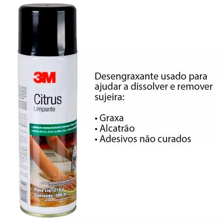 Imagem de citrus limpante removedor de adesivos desengordurante desengraxante spray 3m