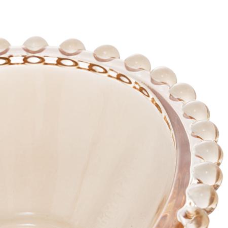 Imagem de Cj 2 bowls Cristal Coração Pearl Bolinhas Âmbar 15x13x5cm - Rojemac