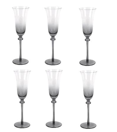 Imagem de CJ DE TACAS DE CHAMPAGNE CINZA E TRANSPARENTE 6 PCS - 150ml