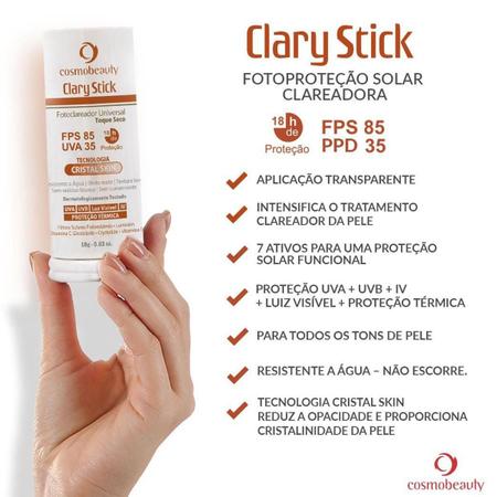Clary Stick Fotoclareador Universal Fps85 Cosmobeauty Imagem de Clary Stick Fotoclareador Universal Fps85 Cosmobeauty