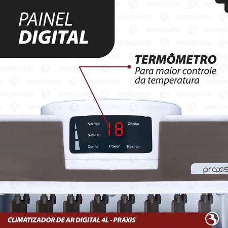 Imagem de Climatizador de ar Portátil Umidificador 4 Litros C/ Controle Remoto - Praxis CP04-D