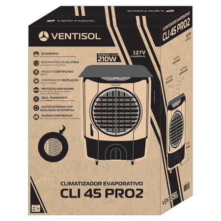 Imagem de Climatizador de Ar Ventisol CLI45PRO2-01  45L, 210W, Branco/Cinza