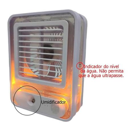 Imagem de Climatizador ventilador mini ar condicionado umidificador portatil ar frio (3 em 1)