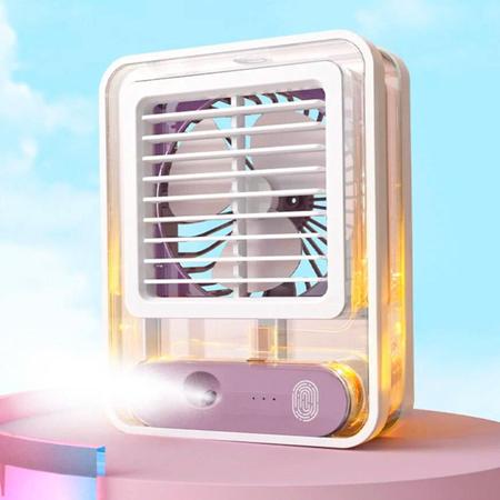 Imagem de Climatizador Ventilador Umidificador De Ar Usb Com Luz Led